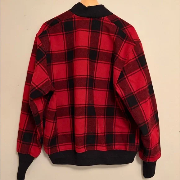 NWOT Filson Red and Black Plaid Bomber Jacket